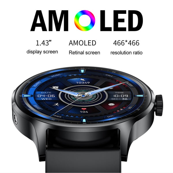 DaTeoy H30 Smart Watch, 1.43" AMOLED Display, Fitness Tracker with Bluetooth Call, Voice Control, NFC, IP68 Waterproof, Sleep & Heart Rate Monitor, 7-Day Battery Life, Compatible with Android and iOS